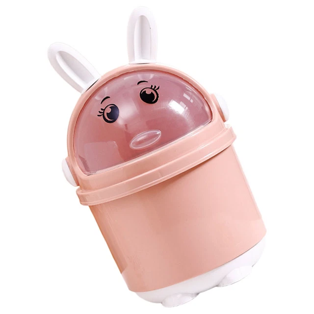 Mini Poubelle De Bureau Mignonne Avec Couvercle – Corbeille Dessin Animé Pour Bureau, Salle De Bain, Cuisine - 11