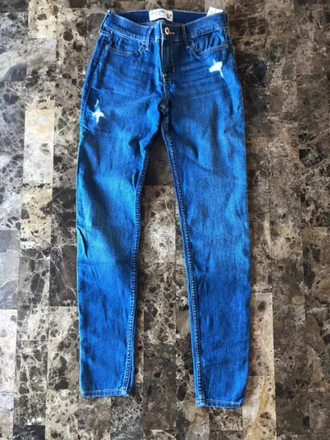 Abercrombie Kids Girls Jeans Super Skinny Distressed Jegging Size 13/14 NWT