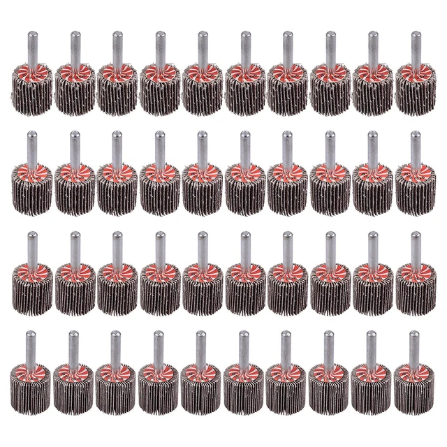 40 Pack Flap Wheel 1" x 1", 1/4" Mounted Shank Aluminum Oxide Grit# 60,80,120