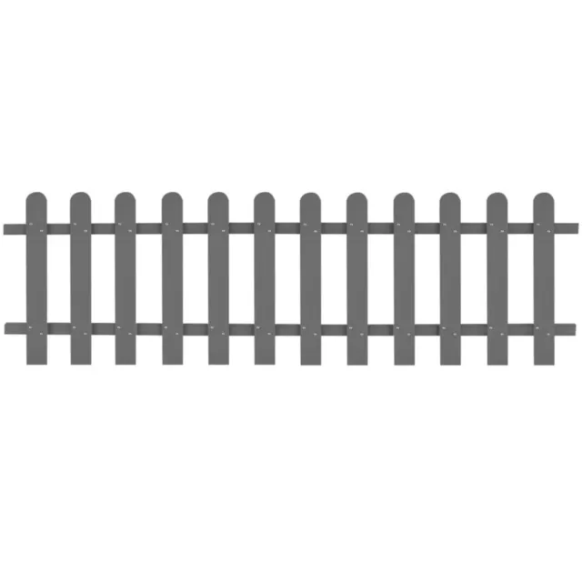 Outdoor Garden Fence Panel Barrier WPC Picket Fence 200 x 60  Grey Decor T5Y4