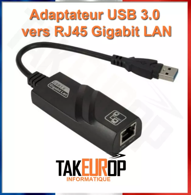 USB3.0 to RJ45 Gigabit Ethernet 100/1000 Mbit/s Adaptateur Réseau LAN Carte PC