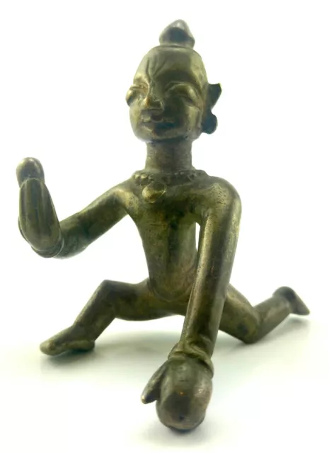 Krishna Baby … Jain Bronzefigur … Antikes Original Indien … 18. Jh. … 7x6x5cm