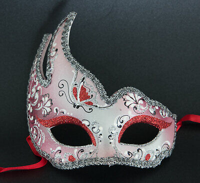 Mask from Venice Colombine Swan Red Silver for Child Or Small Face 22627