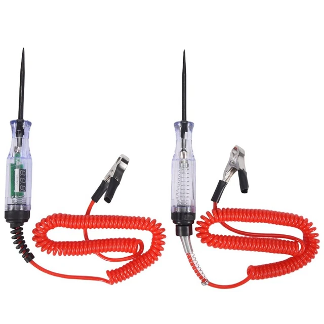 Luce di prova 2 pz, 6v-24 v dc luce tester circuito auto e auto LCD digitale Ele Y5B9