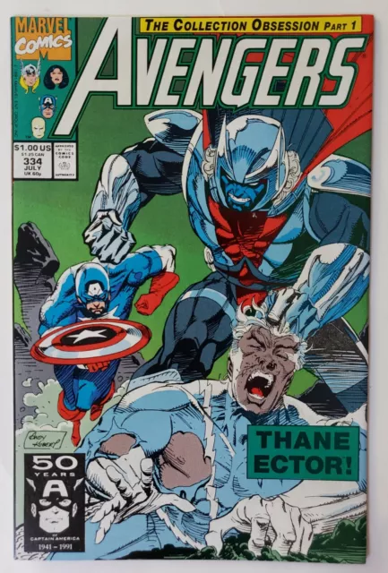 Avengers #334 (1991) Key! 1St Appearance Of Thane Ector Marvel Comics