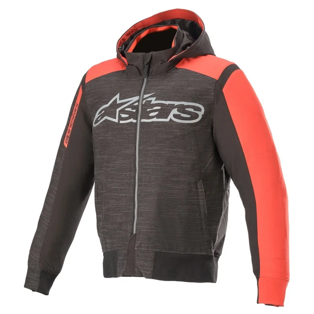 Alpinestars Rhod Windstopper Armoured Motorcycle Motorbike Hoodie Black & Red