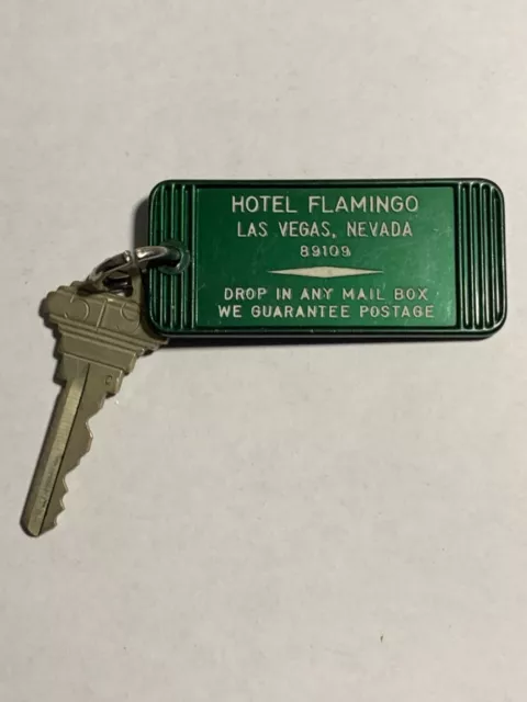 Hotel Flamingo & Casino Motel Room Key Fob & Key Las Vegas Nevada #519 RARE
