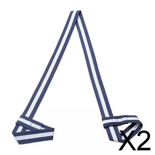 2X Cotton Yoga Mat Strap Pilates Mat Carrier Fitness Stretchy Loop Blue White