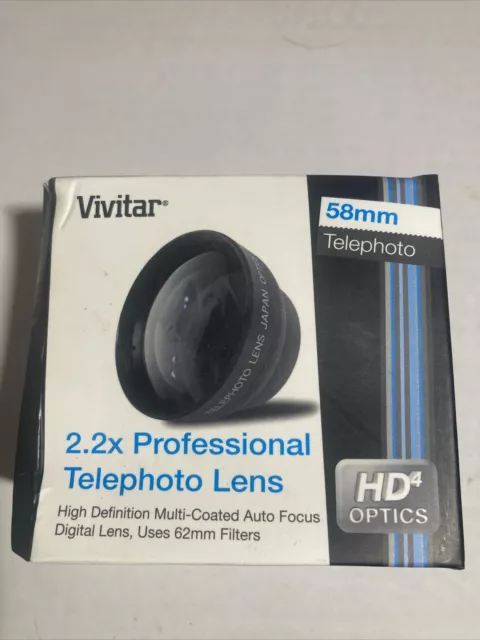 2.2X TELEPHOTO LENS 52mm AptTo Camera NIKON SAMSUNG 1S PENTAX PANASONIC G1 2.5X