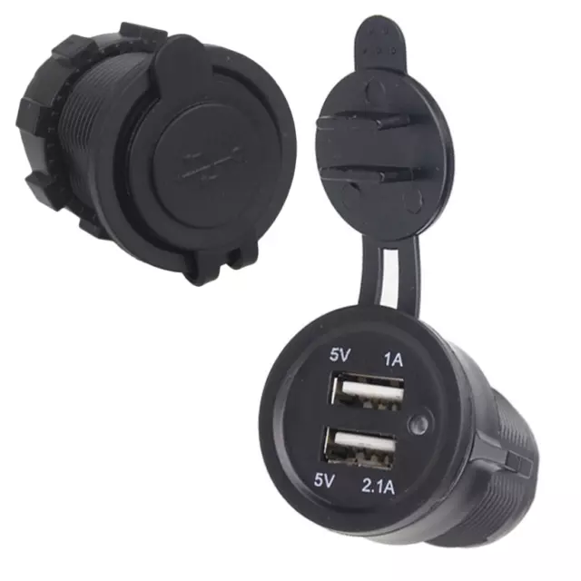 Prise Chargeur Voiture car Double USB Port 12V Prise allume-cigare encastrable 2