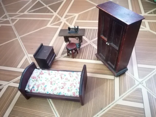 Mobili legno miniature casa delle bambole macchina da cucire vintage De Agostini