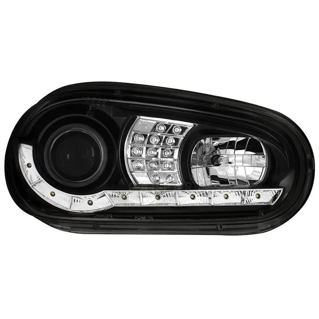 2 X Faro per VW Golf IV 97-04 Luce Diurna LED Ottica Black/Nero