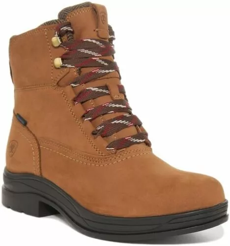 ARIAT Harper H2O Damen Wasserdichte Leder Stiefeletten IN Brown UK Größe 3 - 8