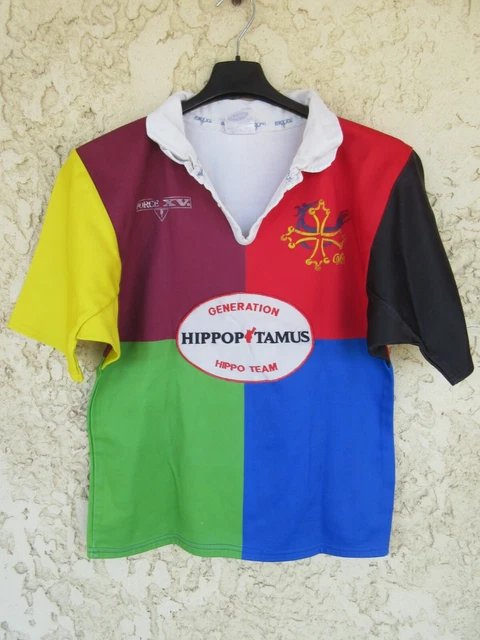 Maillot Rugby SCA Pamiers NTK Damier Blanc/noir N°9 - Taille 14 Ans