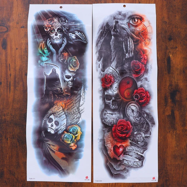 4 Pcs Tatouages ​​temporaires De Bras Autocollants Étanches Imperméable