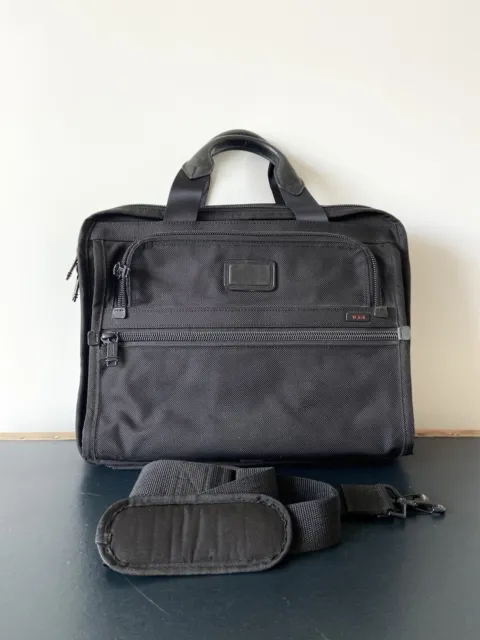 TUMI 26130DH Black Ballistic Nylon Laptop Briefcase Expanding Messenger Bag