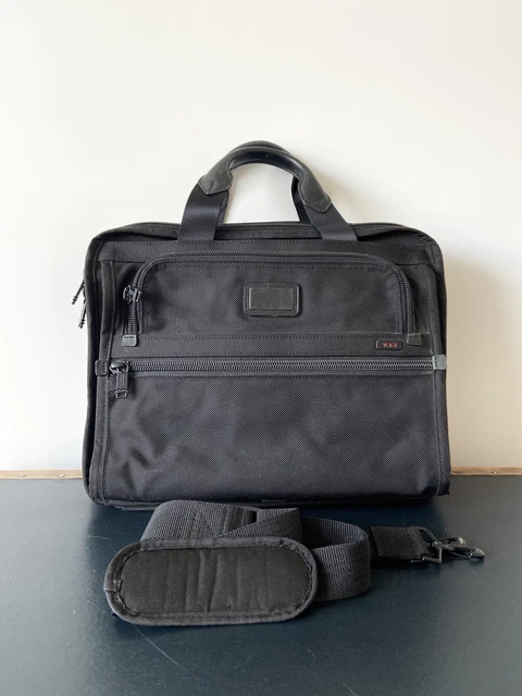 TUMI 26130DH Black Ballistic Nylon Laptop Briefcase Expanding Messenger Bag