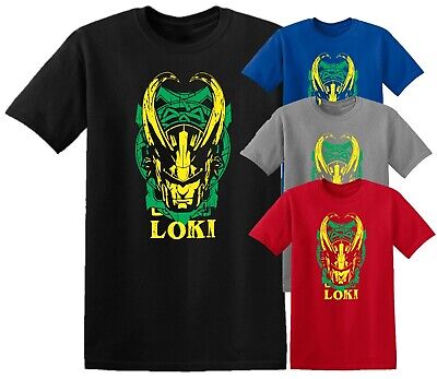 Loki Helmet T Shirt Superhero Star Tom Hiddleston T-Shirt Kids Adults Women Men