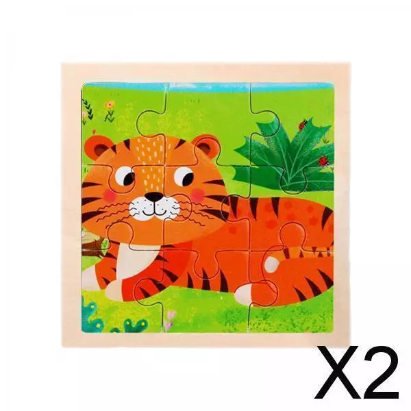2X Holzpuzzles Frühes Lernen Lernspielzeug Für Kinder Kleinkinder