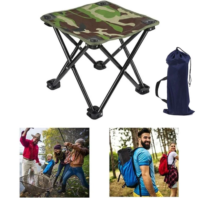 Folding Camping Stool Portable Chair Lightweight Mini Seat w/ Carry Bag Outdoor