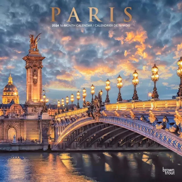PARIS 2024 12x24" Monthly Square Wall Calendar 16.99 PicClick