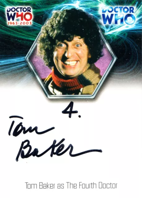 Tom Baker Signed Doctor Who Auto WA9 Autograph Card The Fourth 4th Dr
