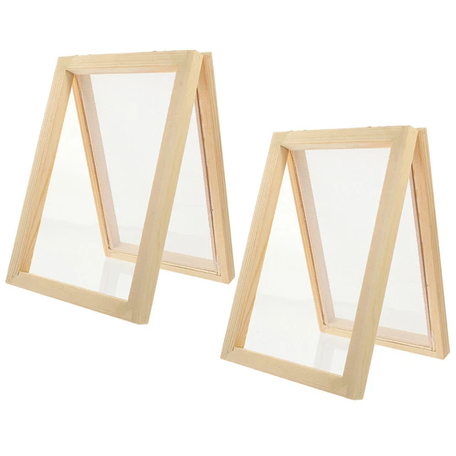 2 piezas marco de fabricación de papel de madera hágalo usted mismo - fabricación de papel marco de madera hágalo usted mismo - R