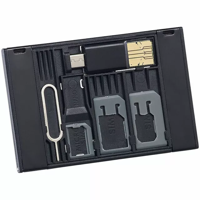 PEARL SIM-Karten-Organizer mit microSD-Card-Reader für USB OTG