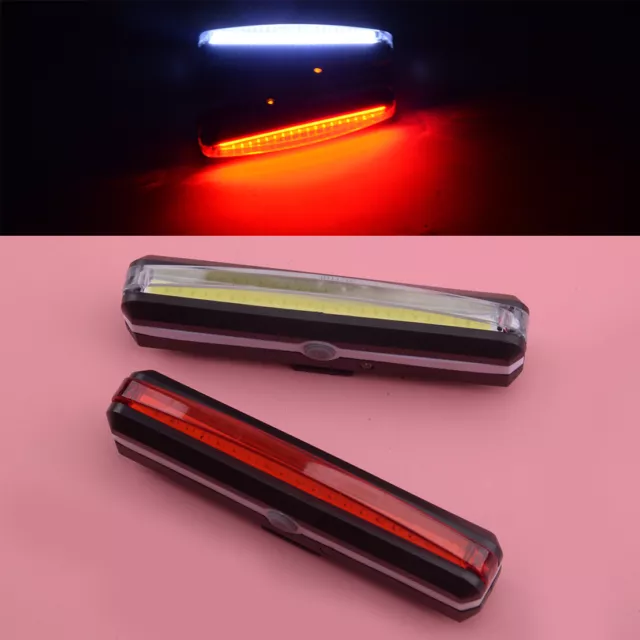 2pcs Rear Tail Bike Bicycle Cycling Back Warning Light LED USB Rechargeable