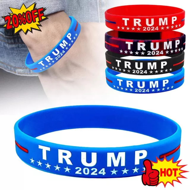 Hot 1/10pc Trump Silicone Bracelet Party Favor Keep America Great Wristband Sell