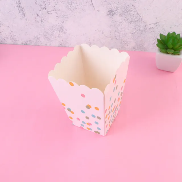 24 pz scatole popcorn creative con stampa a pois colorata scatola per feste snack