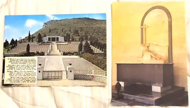 2  CARTOLINE DEL SACRARIO MILITARE DI MONTELUNGO  (non viaggiate)