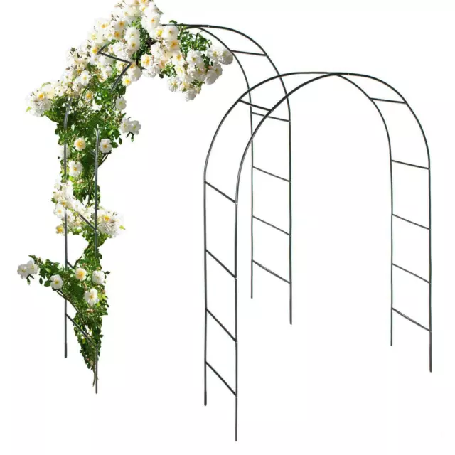 2X Arc Rose Porte D'Arche Rankenbogen Rosenspalier plein Cintre Tuteur Métal