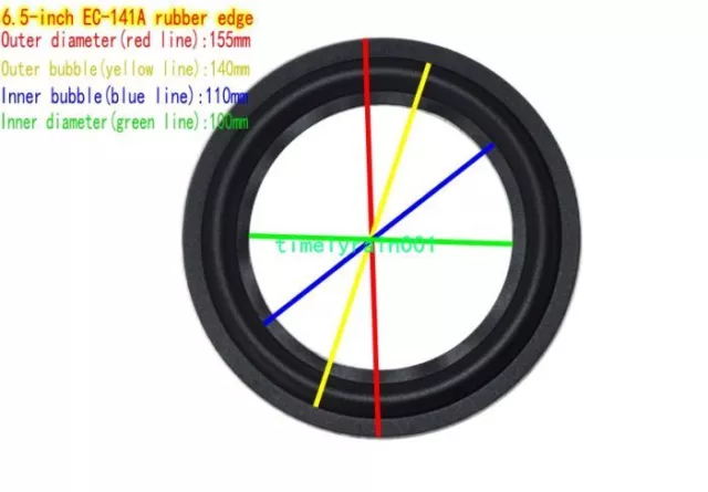 1 pièce 6/6,5 pouces haut-parleur en caoutchouc bord haut-parleur surround maison réparation audio pièce à faire soi-même