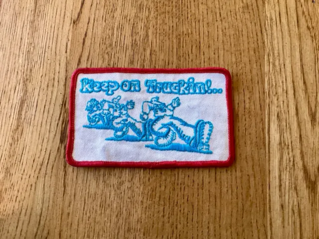 VTG MR NATURAL ROBERT CRUMB " KEEP ON TRUCKIN " EMBROIDERED sew-on PATCH 5"x3"