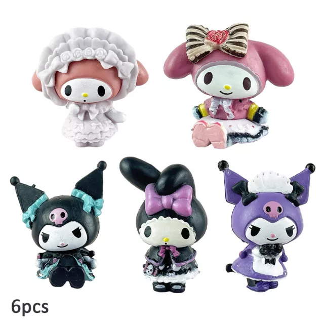 5stk/Set 3-4cm Mini Puppen Kawaii Kuromi Melody Figur Auto Dekoration