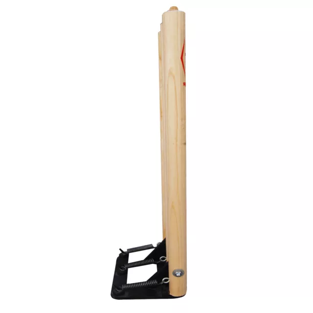 Wooden Cricket Wickets Stumps & Bails Return Spring Back Metal Base Full Size 2