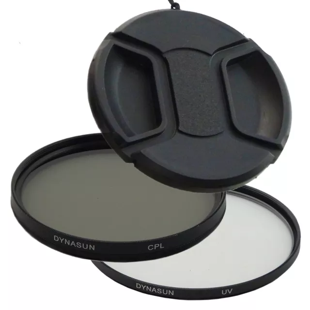 DynaSun Filtre Ultra Violet 77mm UV + Polarisant Circulaire CPL + Bouchon 77 mm