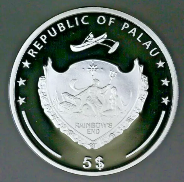 Palau 2016 $5 1/2 oz Sterling Silver White House in Capsule  A3166 2