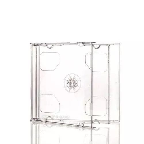 50 Standard 10mm DOUBLE Jewel CD Cases with CLEAR Tray 10.4mm Disc case DCT AU