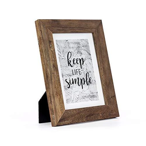 Rustic Brown 5x7 inch Picture Frame Wide Molding - Wall Mounting Material
