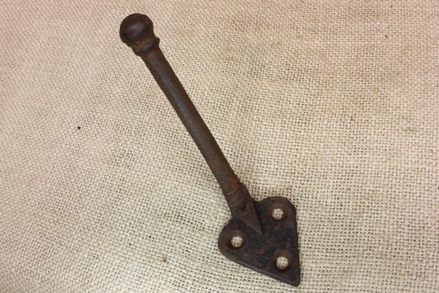 Old Coat Hook Single Heart School Farmhouse Rustic Cast Iron 5” Vintage 1850’s