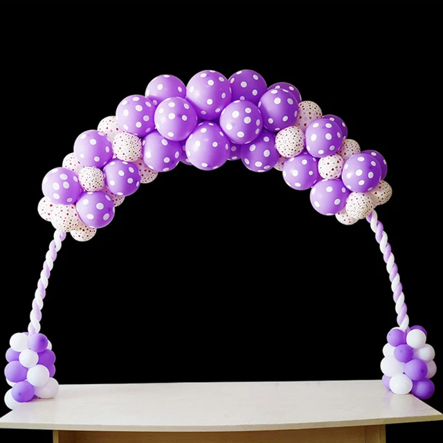 Arceau De Ballons En Forme De Cœur SUSIRE – Blanc Métallisé – 2,2m – Réutilisable