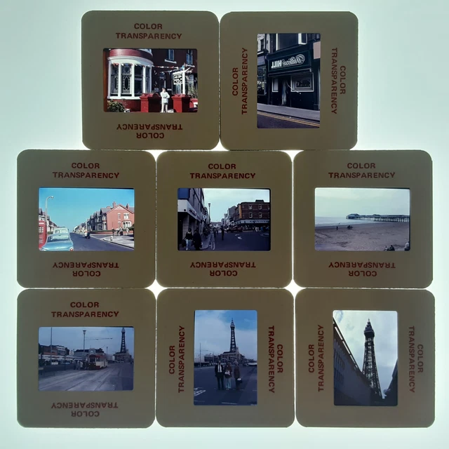 Blackpool, Lancashire, England, UK 1970's LOT x8 35mm Slides - Tower, Beach+