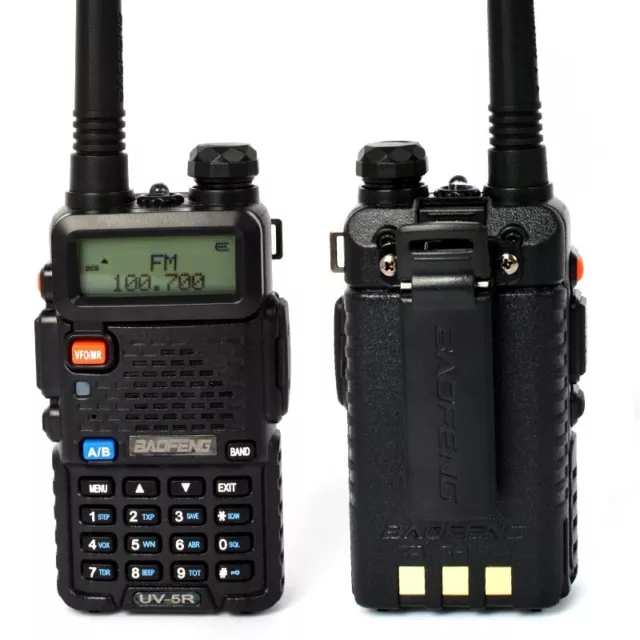 Talkie walkie Baofeng UV-5R noir avec des écouteurs inclus