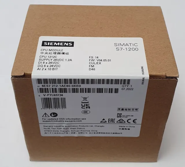 Siemens Simatic S7-1200 Kompakt CPU1212C 6ES7212-1AE40-0XB0 6ES7 212-1AE40-0XB0