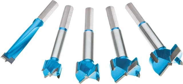 Roman Carbide DC1918 Carbide Forstner Bit Set, 1/2-Inch to 1-3/8-Inch, 5-Piece
