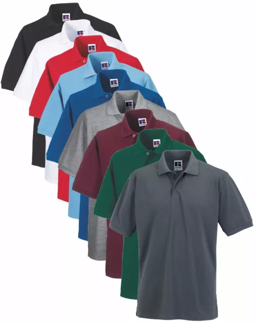 Russell Hombre Liso Polialgodón Polo Golf SPORTS Camisa XS - 6XL