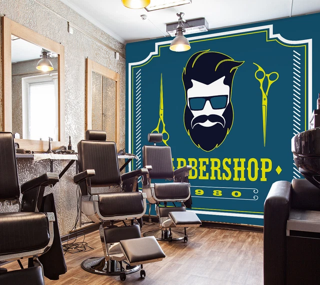 3D Haircut Comb 115220 Barber Shop Wall Murals