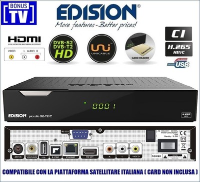 Amiko Decoder Satellitare e Terrestre Compatibile Tivusat Tivu Sat Tessera Non Inclusa 